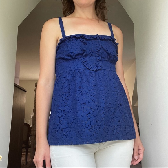 The Limited Cobalt Blue Lace Top - Picture 13 of 13